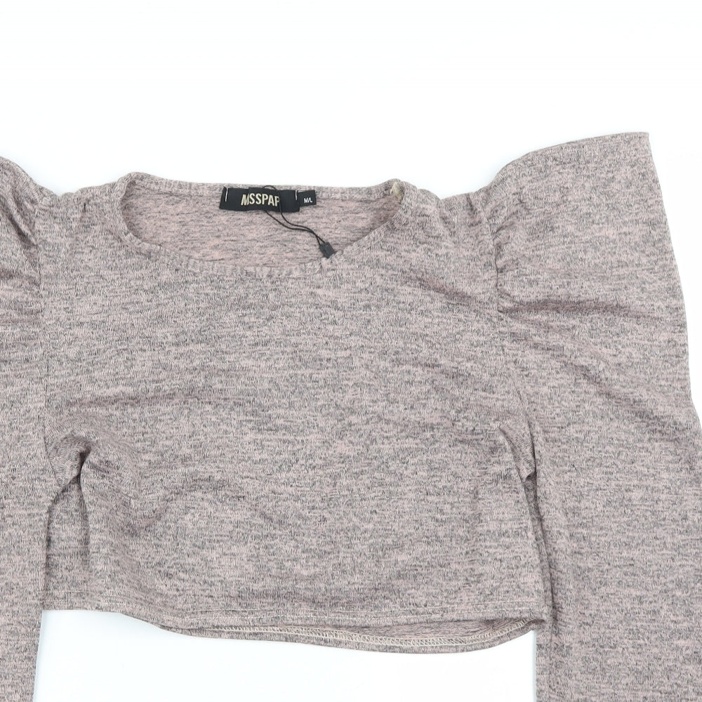 Womens UK Size L Misspap Pink Basic T-Shirt