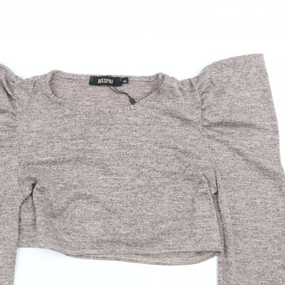 Womens UK Size L Misspap Pink Basic T-Shirt