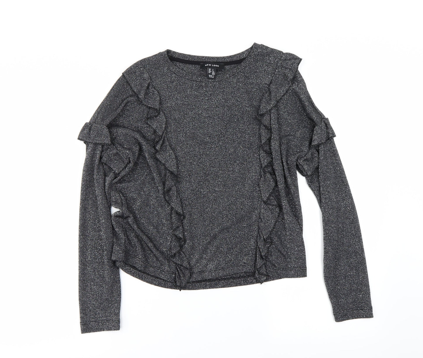 Womens UK Size S New Look Grey Basic T-Shirt