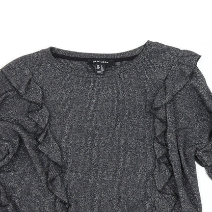 Womens UK Size S New Look Grey Basic T-Shirt