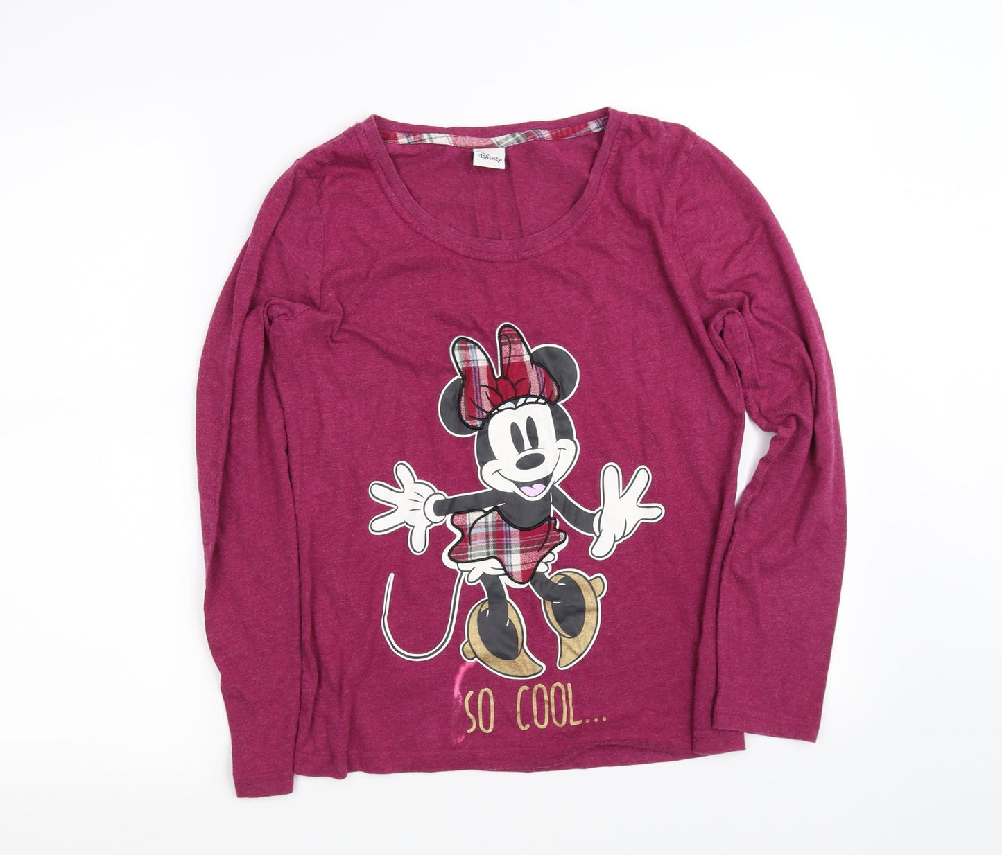 Womens UK Size 10 Disney Purple Basic T-Shirt