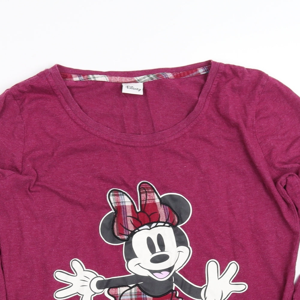 Womens UK Size 10 Disney Purple Basic T-Shirt