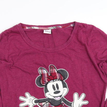 Womens UK Size 10 Disney Purple Basic T-Shirt