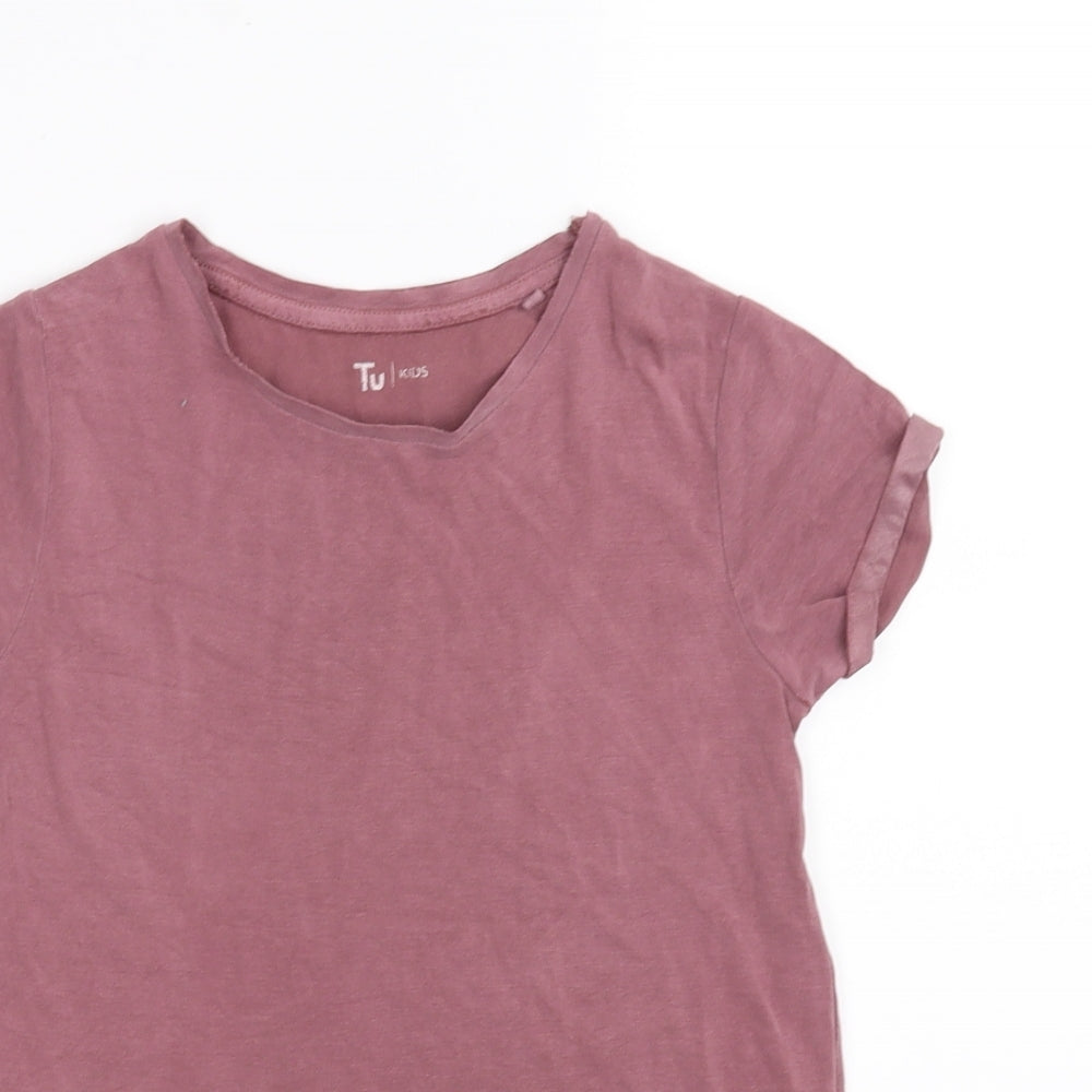tu kids Girls Purple   Basic T-Shirt Size 8 Years