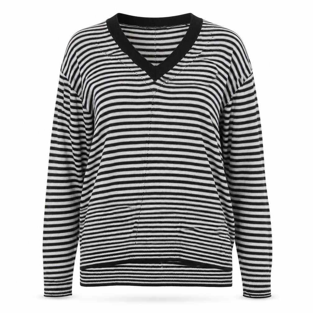 Next Womens Black Striped  Basic Blouse Size 10