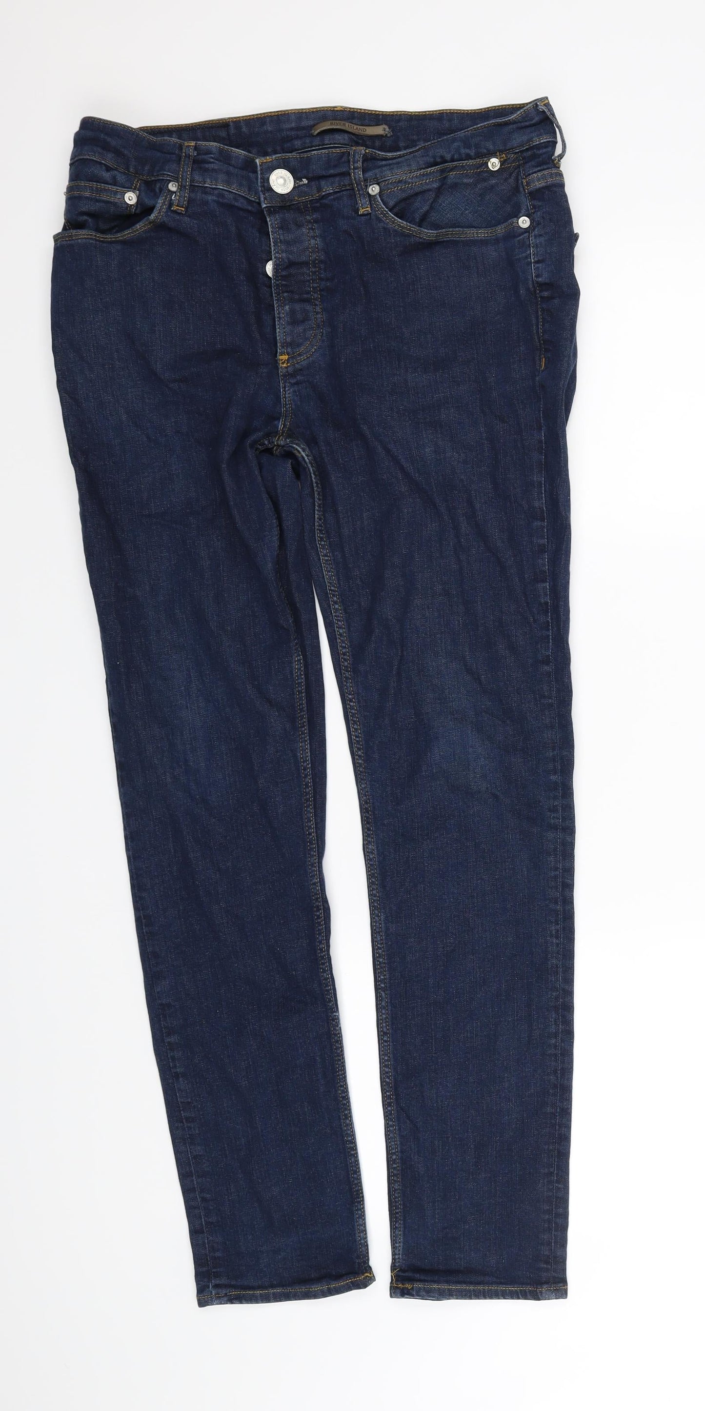 River Island Womens Blue   Straight Jeans Size 34 in L31 in