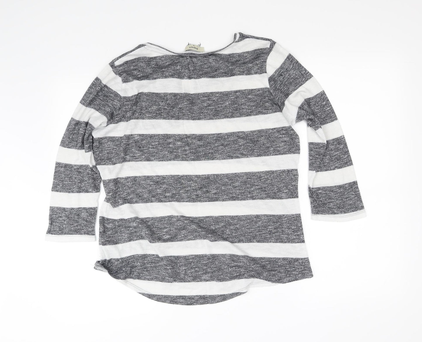 Papaya Womens Grey Striped  Basic Blouse Size 14