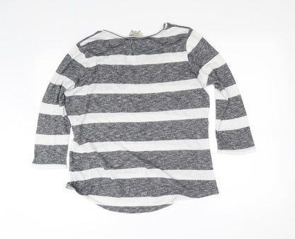 Papaya Womens Grey Striped  Basic Blouse Size 14