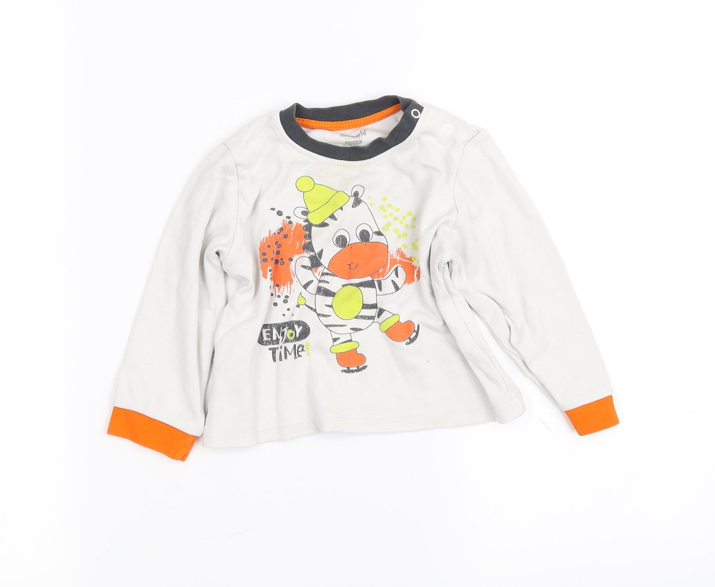 miniworld  White   Basic T-Shirt Size 24 Months