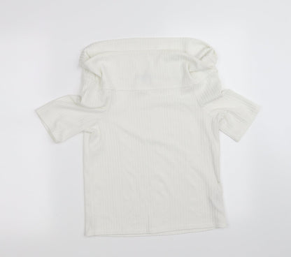 Womens UK Size 12 New Look White Basic T-Shirt