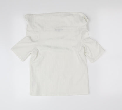 Womens UK Size 12 New Look White Basic T-Shirt