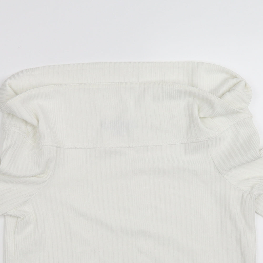 Womens UK Size 12 New Look White Basic T-Shirt