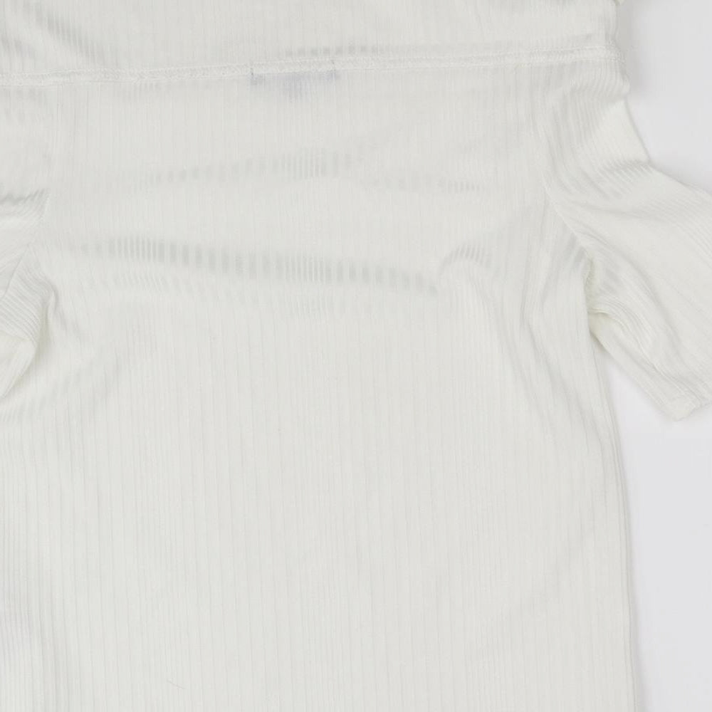 Womens UK Size 12 New Look White Basic T-Shirt