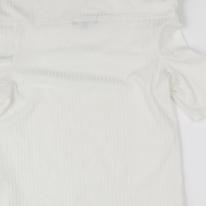 Womens UK Size 12 New Look White Basic T-Shirt
