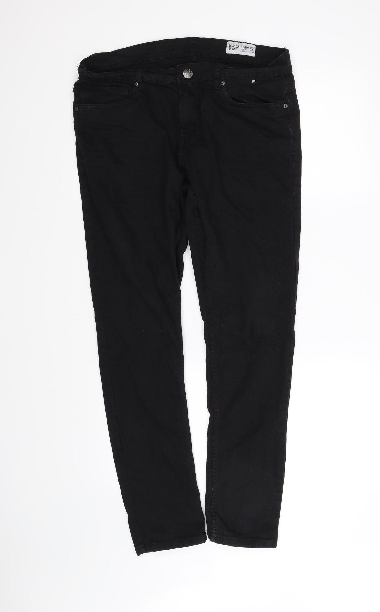 Womens UK Size M Denim & Co. Regular Fit  Black Trousers