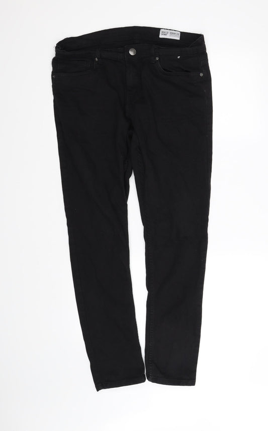 Denim & Co. Womens Black   Trousers  Size M L32 in