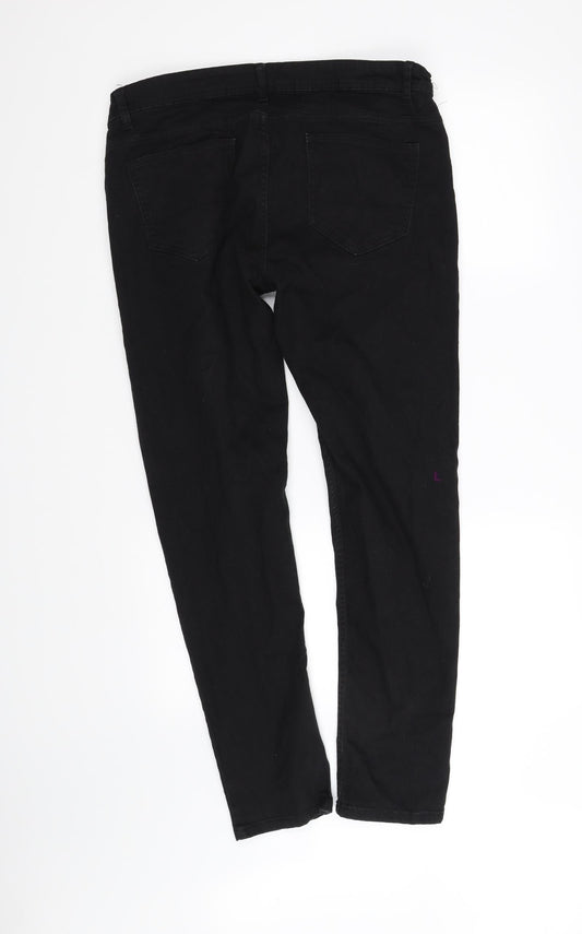 Denim & Co. Womens Black   Trousers  Size M L32 in