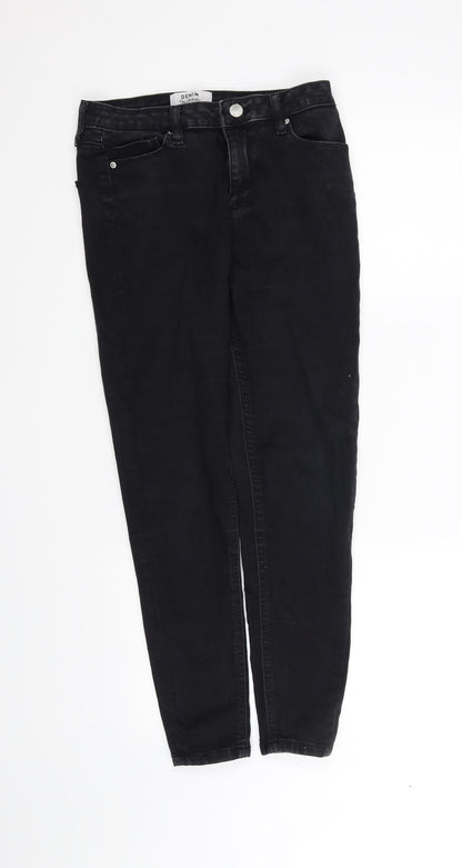 Womens UK Size 10 denim Regular Fit Straight Black Jeans