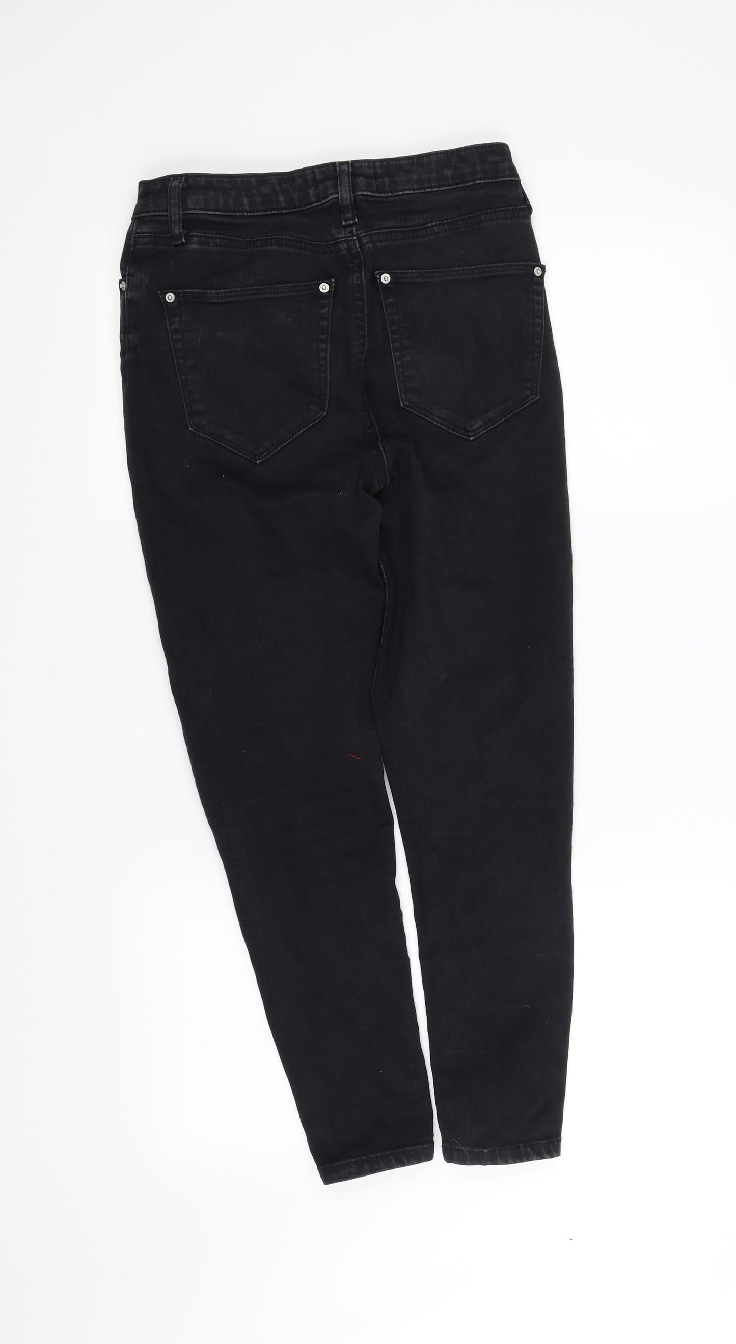 Womens UK Size 10 denim Regular Fit Straight Black Jeans