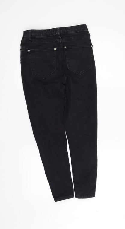 Womens UK Size 10 denim Regular Fit Straight Black Jeans