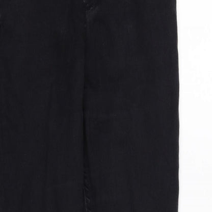 Womens UK Size 10 denim Regular Fit Straight Black Jeans