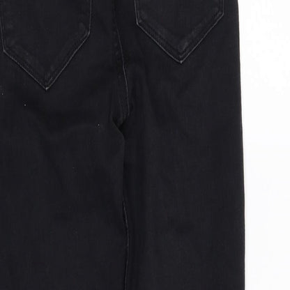Womens UK Size 10 denim Regular Fit Straight Black Jeans