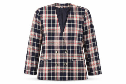Preworn Womens Blue Check  Jacket  Size 14