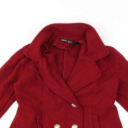 SheIn Womens Red   Overcoat Coat Size S