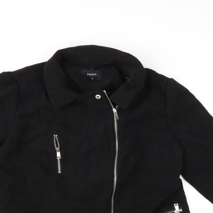 Papaya Womens Black   Overcoat Coat Size 18