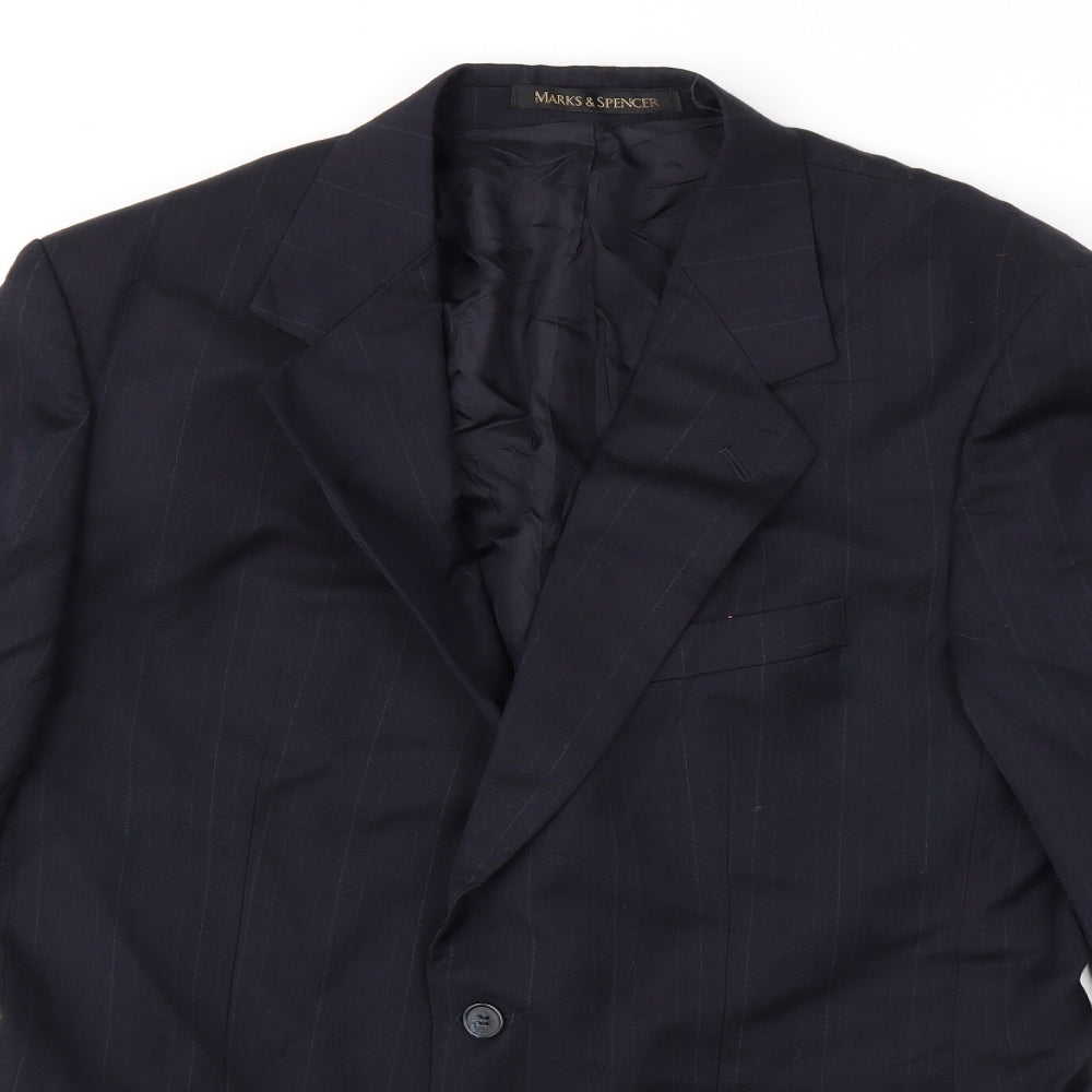 Mens UK Size 40 Marks and Spencer Regular Blue Suit Jacket
