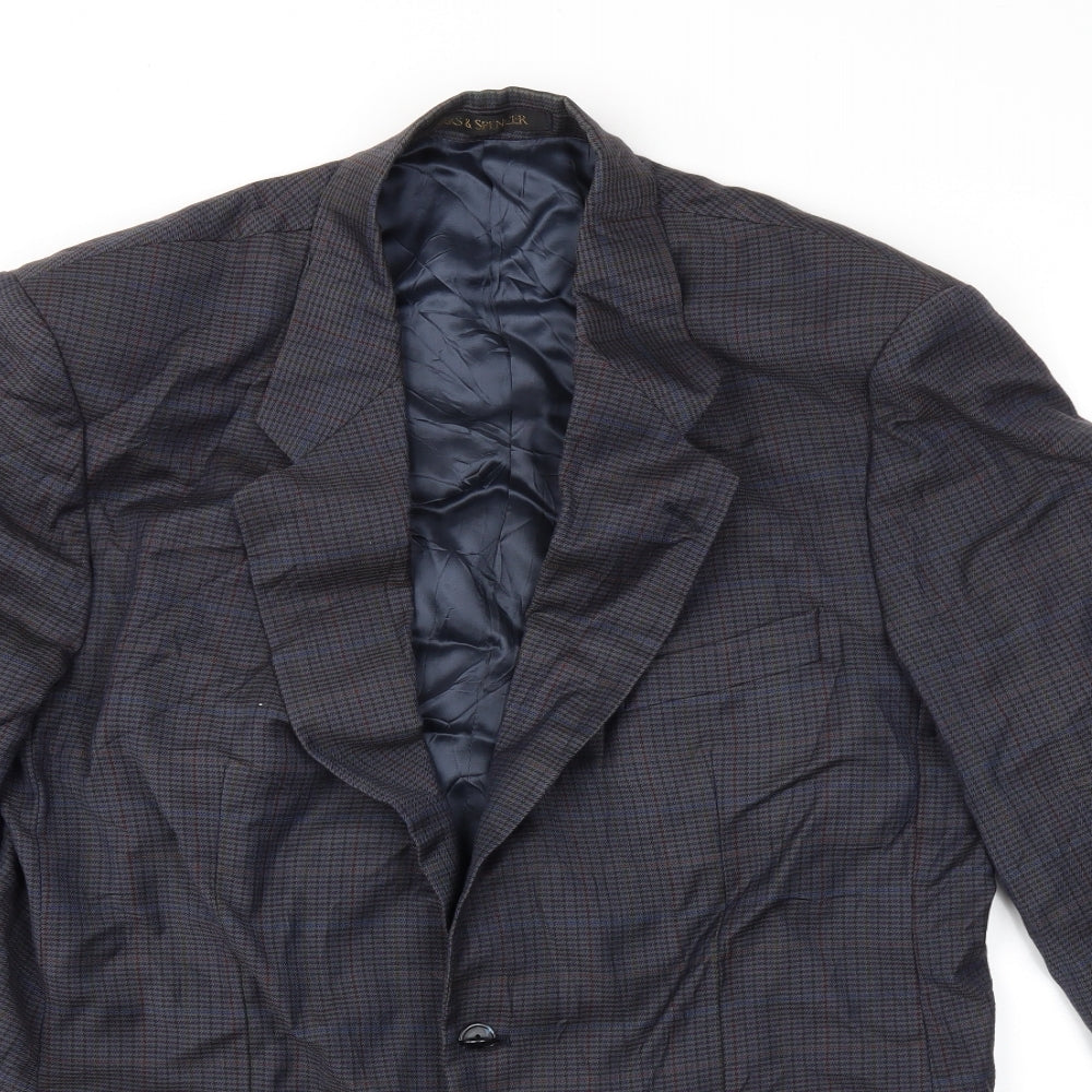 Mens UK Size 42 Marks and Spencer Regular Blue Suit Jacket