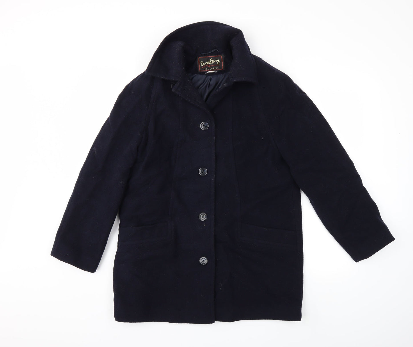 Womens UK Size 12 David Barry Blue Overcoat