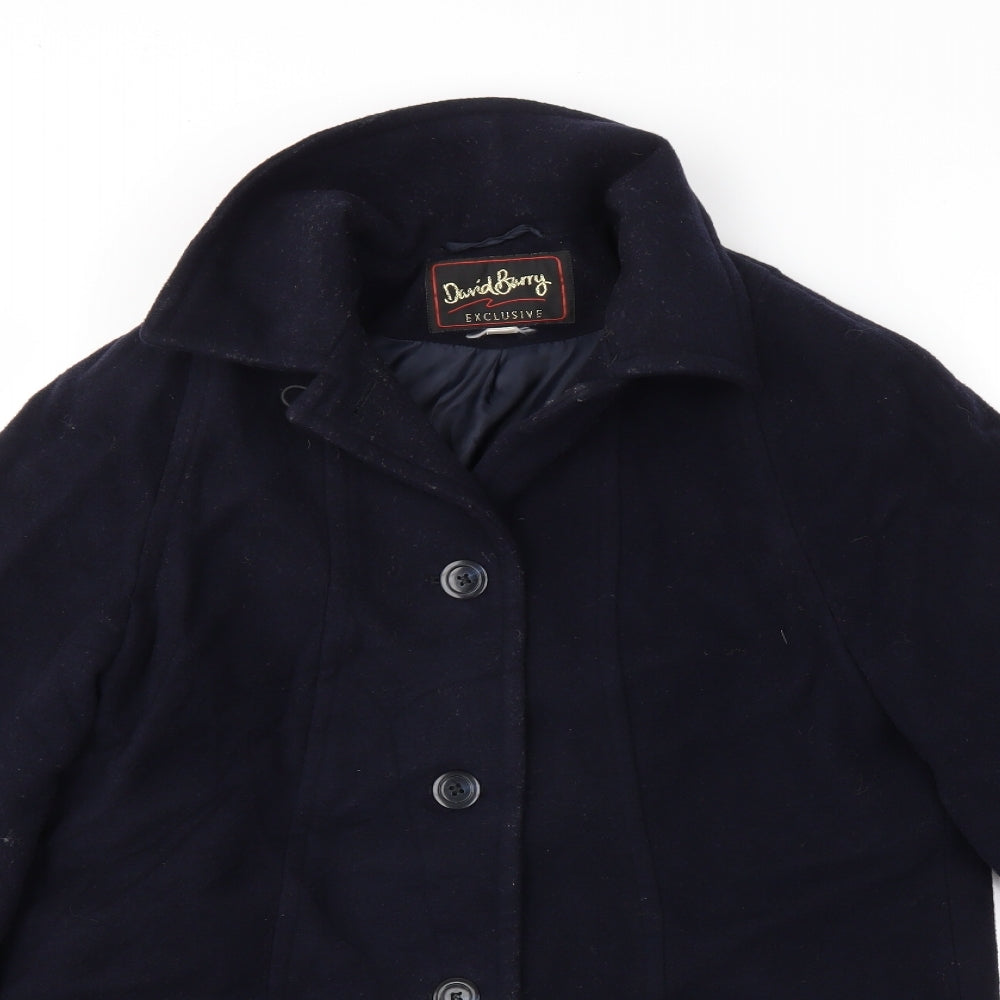 Womens UK Size 12 David Barry Blue Overcoat