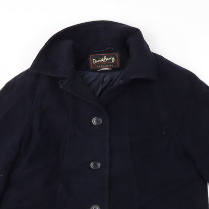 Womens UK Size 12 David Barry Blue Overcoat