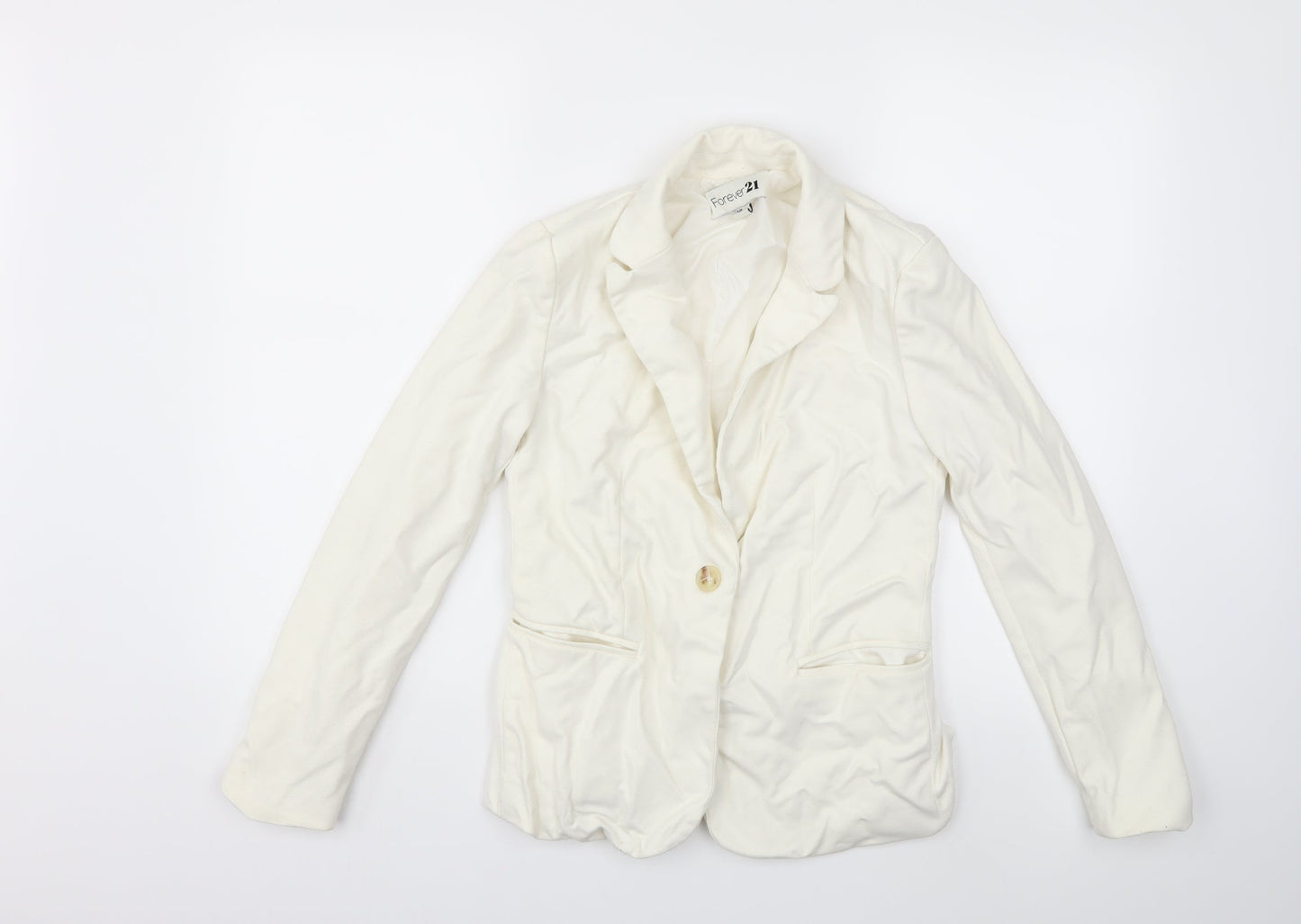 Womens UK Size S FOREVER 21 White Jacket