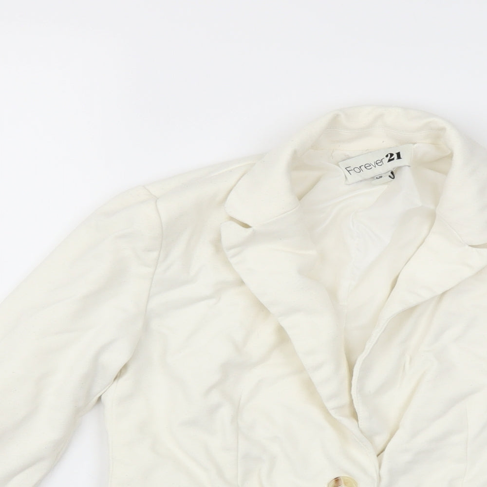 Womens UK Size S FOREVER 21 White Jacket