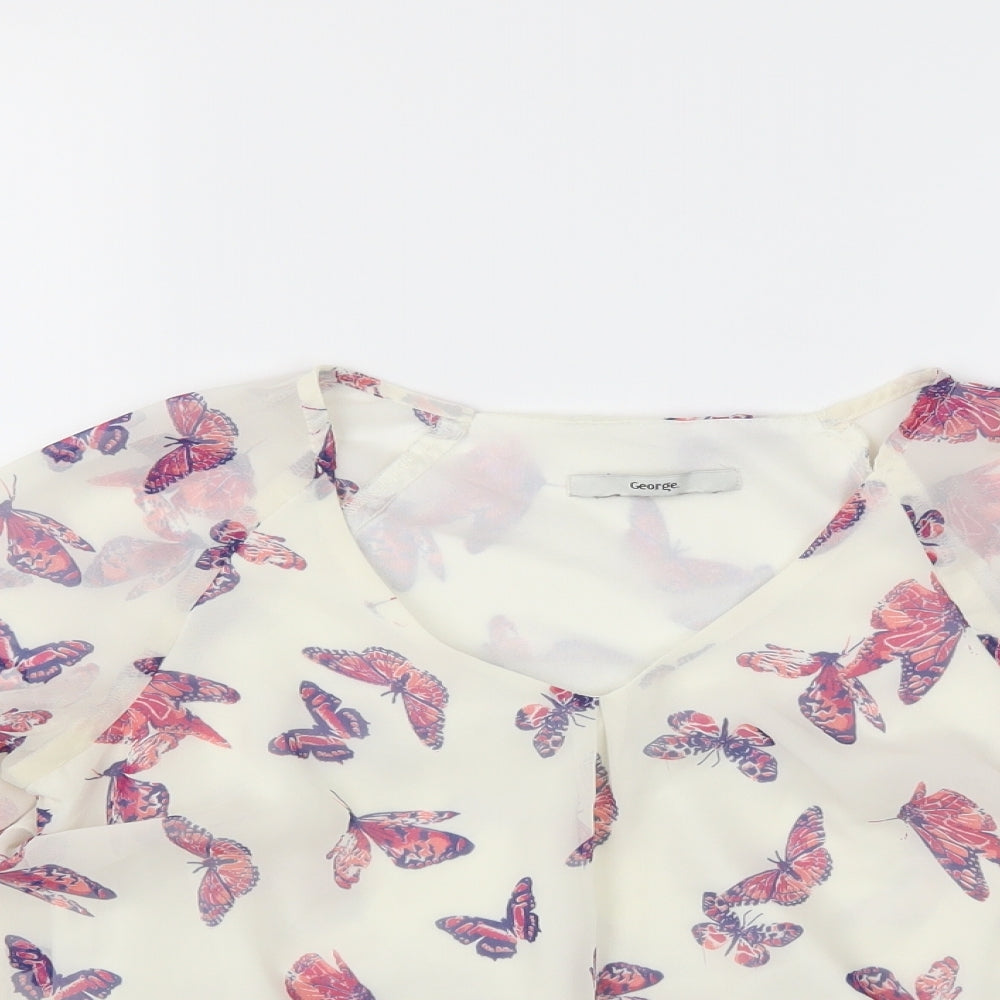 Womens UK Size 8 George White Basic Blouse