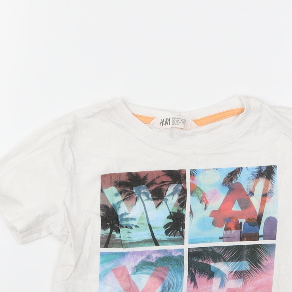 H&M Boys White   Basic T-Shirt Size 5-6 Years