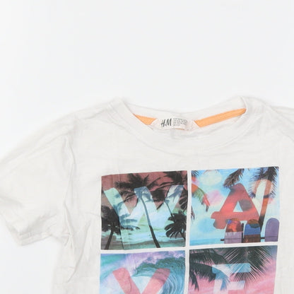 H&M Boys White   Basic T-Shirt Size 5-6 Years