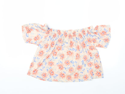 Miss Selfridge Womens Beige Floral  Basic Blouse Size 10