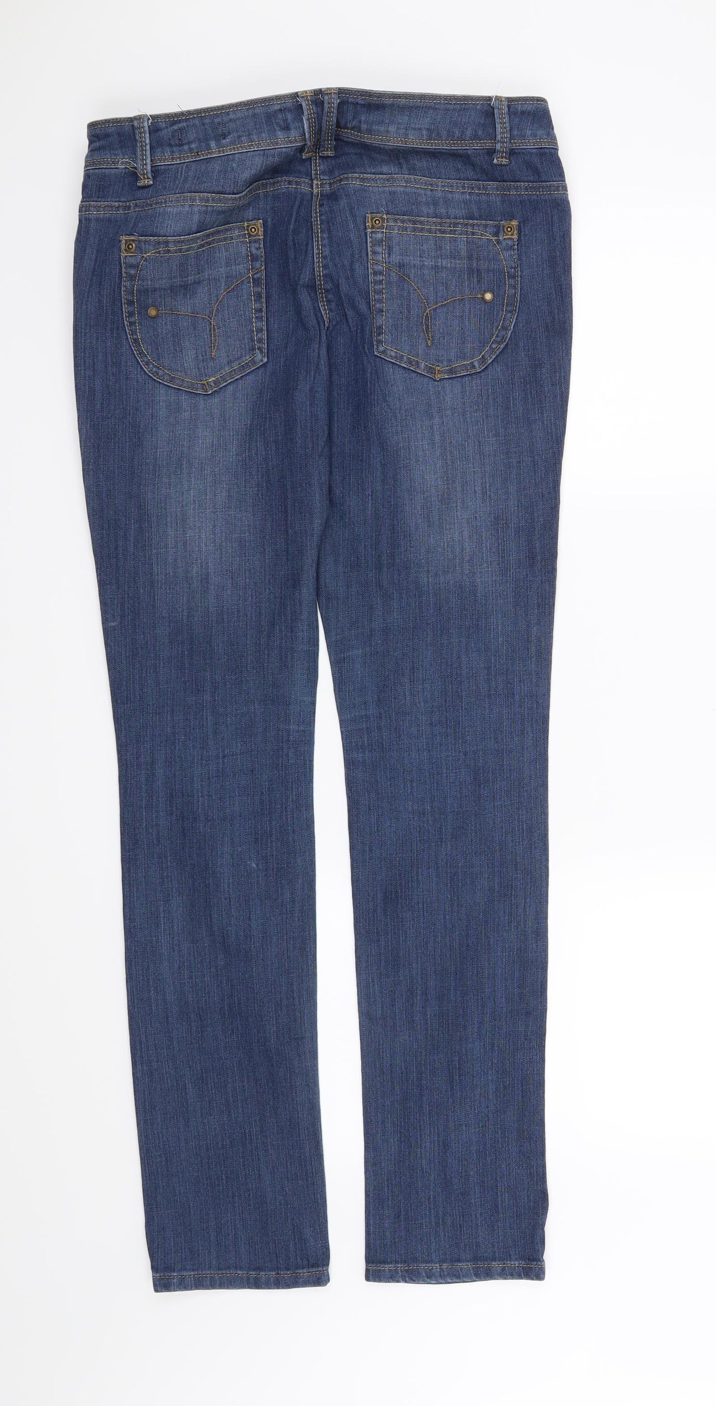 Womens UK Size 12 Preworn Regular Fit Skinny Blue Jeans