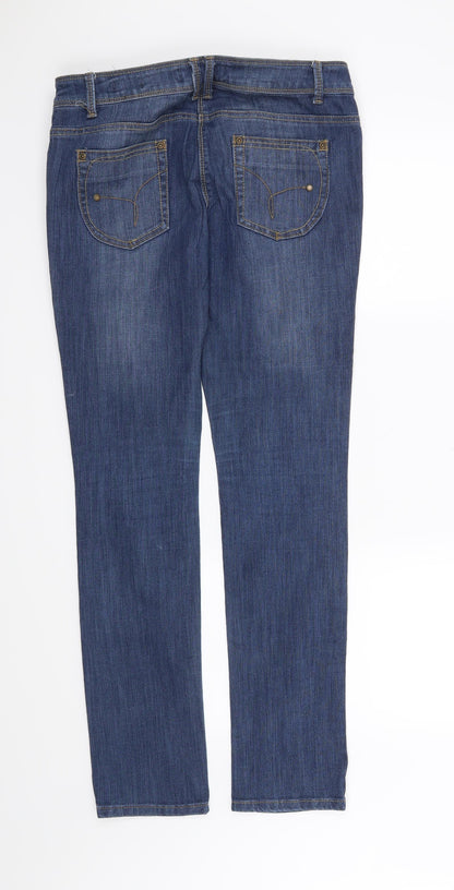 Womens UK Size 12 Preworn Regular Fit Skinny Blue Jeans