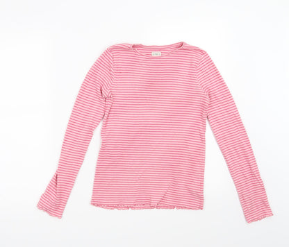 F&F Girls Pink Striped  Basic T-Shirt Size 13-14 Years