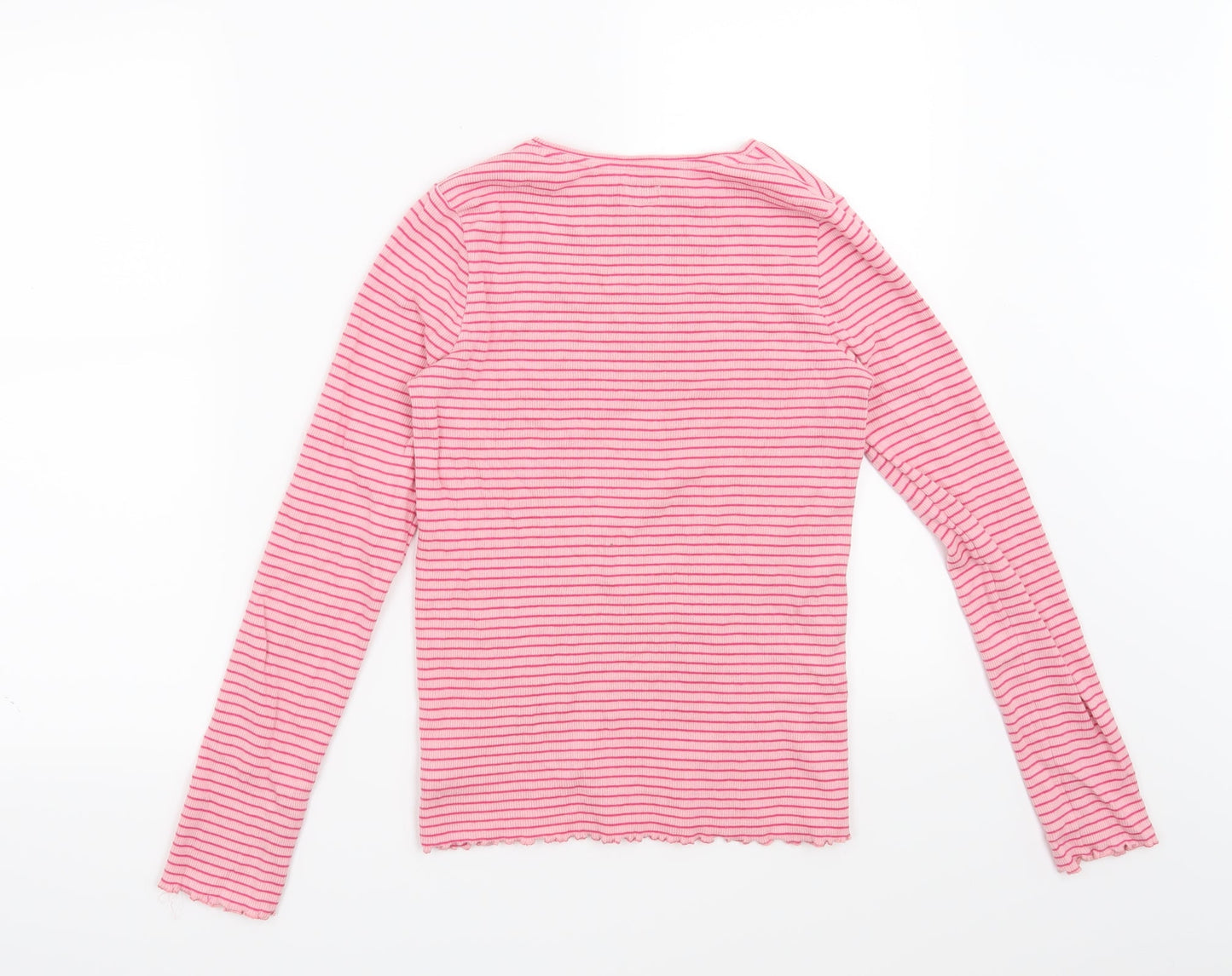 F&F Girls Pink Striped  Basic T-Shirt Size 13-14 Years