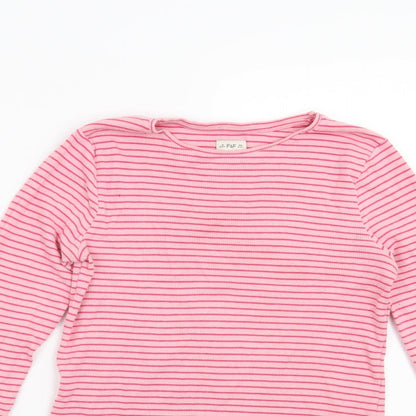 F&F Girls Pink Striped  Basic T-Shirt Size 13-14 Years