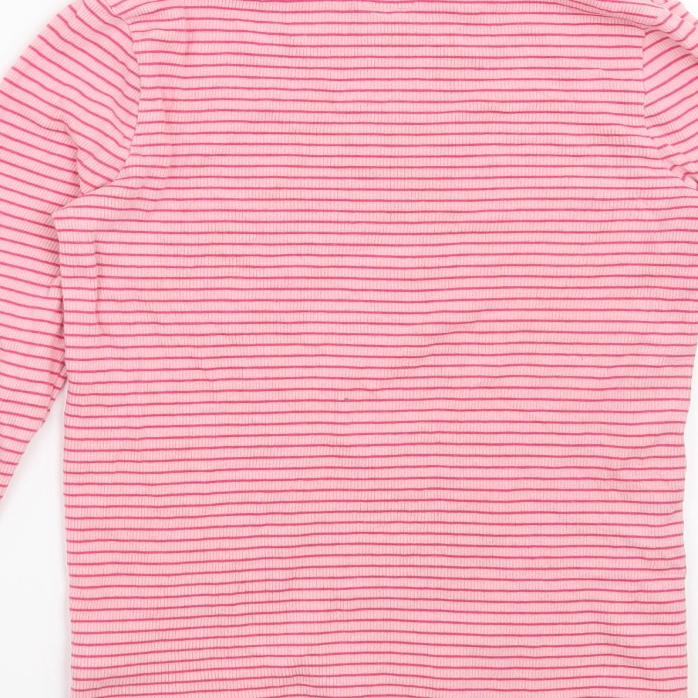 F&F Girls Pink Striped  Basic T-Shirt Size 13-14 Years