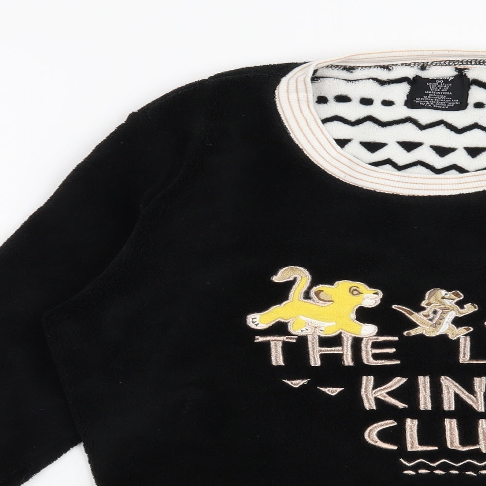 Love to lounge Womens Black Solid  Top Pyjama Top Size 12  - Disney Lion King