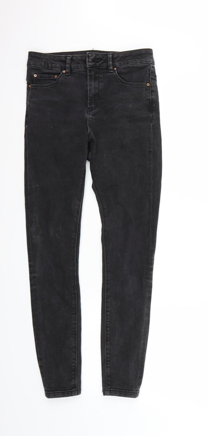 Womens UK Size 28 Preworn Regular Fit Skinny Black Jeans