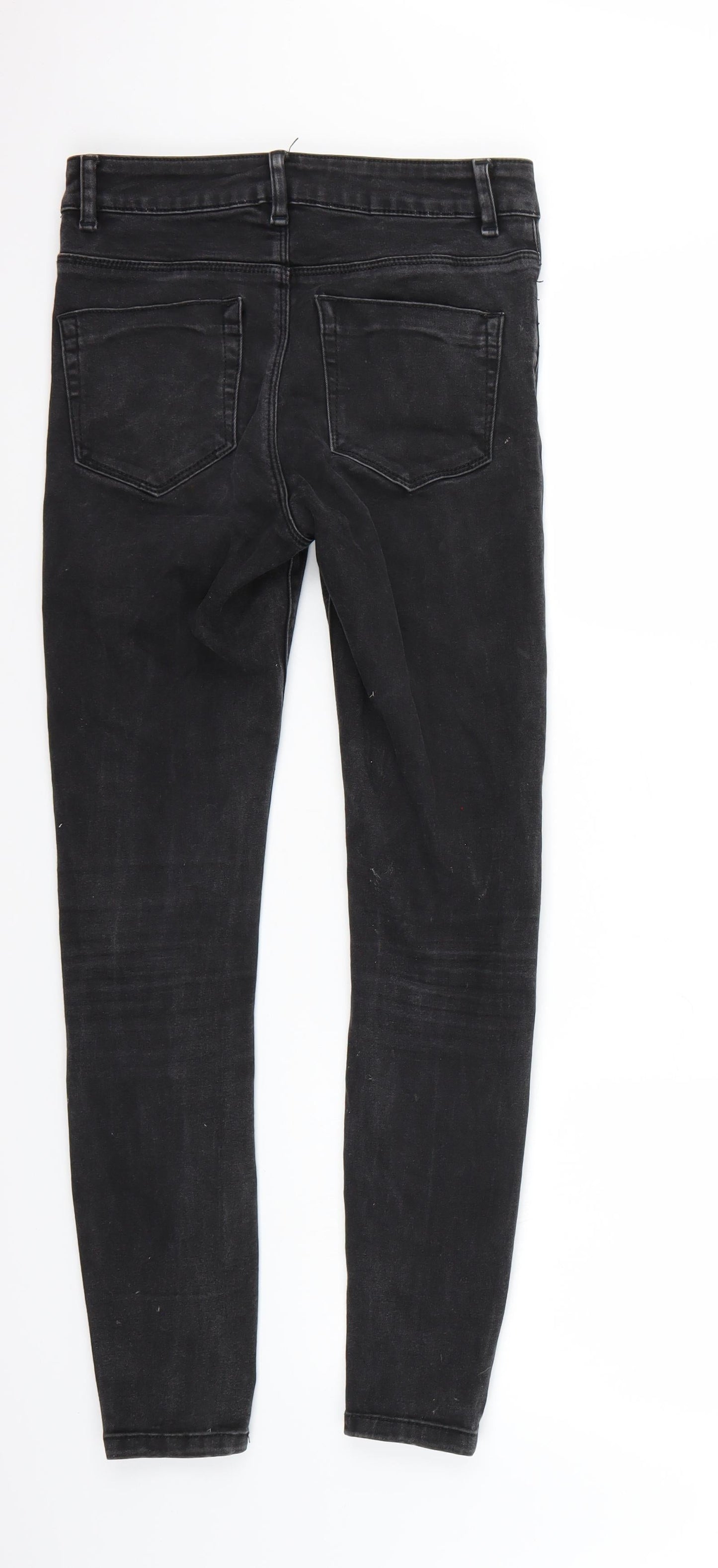 Womens UK Size 28 Preworn Regular Fit Skinny Black Jeans