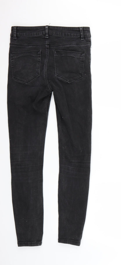 Womens UK Size 28 Preworn Regular Fit Skinny Black Jeans